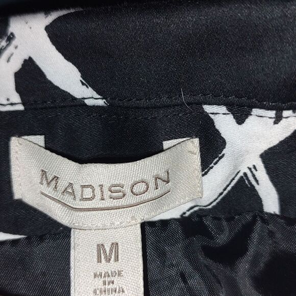 Coat, Lightweight Jacket / Car Coat / Blazer. Madison. Size M. BLACK and WHITE. - Picture 5 of 5